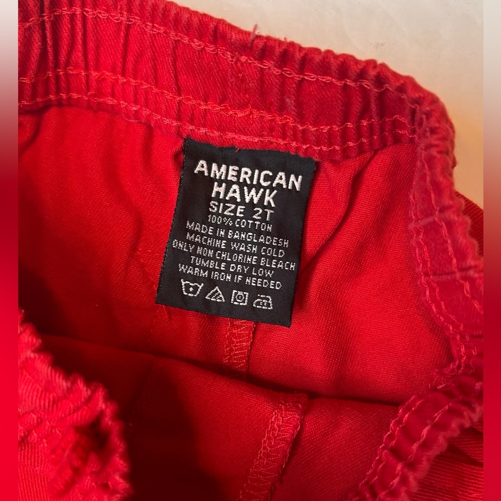 American Hawk Red Toddler Boys Short Pants Red Size 2T - Picture 3 of 5